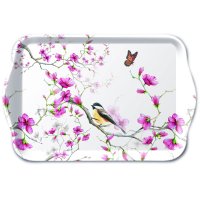A - Tray Melamine – Tablett – 13 x 21 cm - Bird & Blossom White - Ambiente