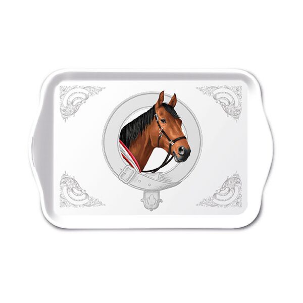 Tray Melamine Tablett 13 x 21 cm Classic Horse klassischen Pferde