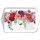 A Tray Melamine Tablett 13 x 21 cm Flower Border White Blumenrand weiss