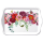 A Tray Melamine Tablett 13 x 21 cm Flower Border White Blumenrand weiss