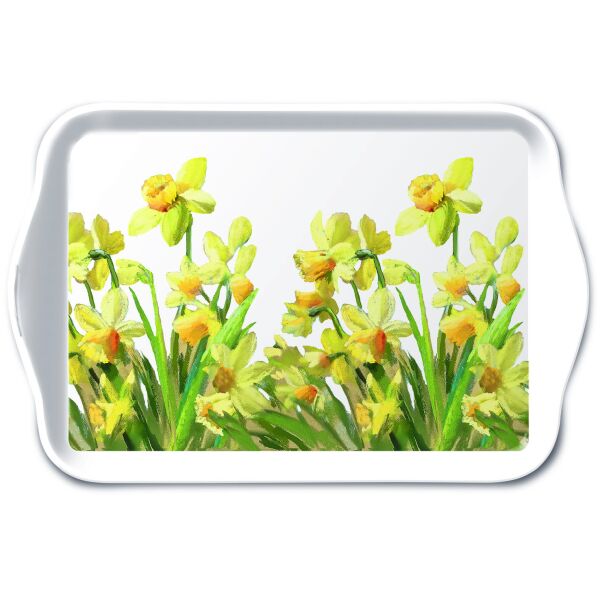 Tray Melamine Tablett 13 x 21 cm Golden Daffodils goldene Narzissen
