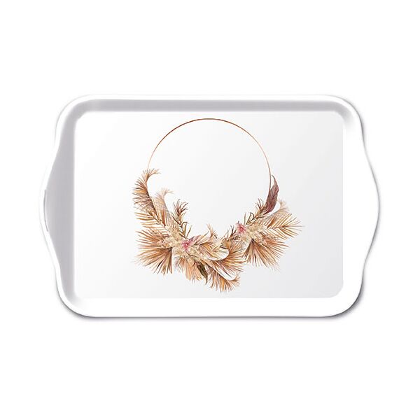 Tray Melamine Tablett 13 x 21 cm Potpourri Ring Feder Ring