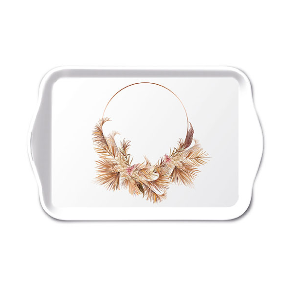 Tray Melamine Tablett 13 x 21 cm Potpourri Ring Feder Ring