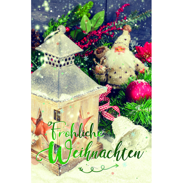 Weihnachten Glückwunschkarte mit Umschlag Lampe, und Weihnachtsgesteck Fröhliche Weihnachten