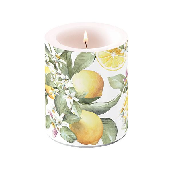 A Kerze gross Candle Big Format: Ø 12 cm x 10 cm 1 Kerze pro Packung Limoni Zitronen