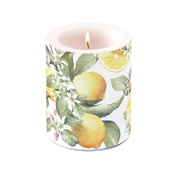 A Kerze gross Candle Big Format: Ø 12 cm x 10 cm 1 Kerze pro Packung Limoni Zitronen