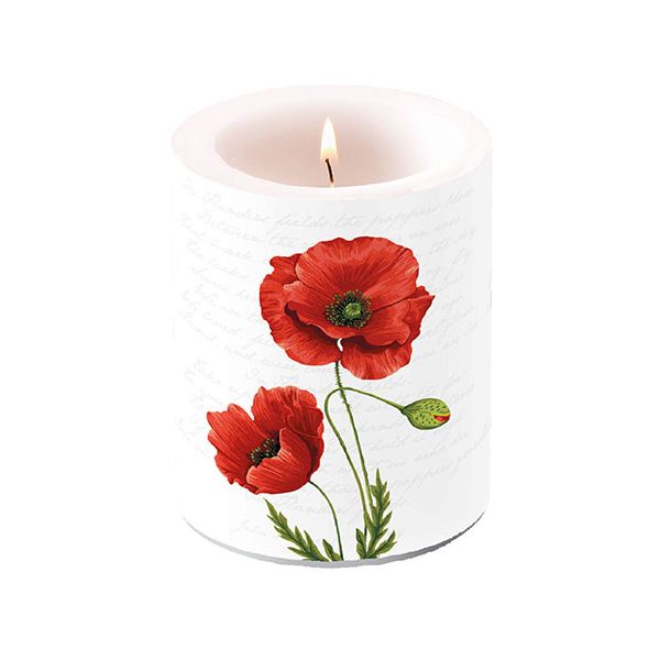 A Kerze gross Candle Big Format: Ø 12 cm x 10 cm 1 Kerze pro Packung Big Proud Poppy Mohnblume