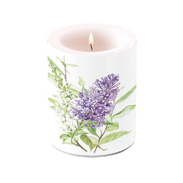 Kerze gross Candle Big Format: Ø 12 cm x 10 cm 1 Kerze pro Packung Lilac White