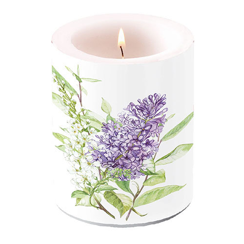 Kerze gross – Candle Big – Format: Ø 12 cm x 10 cm – Brenndauer: 75 Std. - 1 Kerze pro Packung - Lilac White