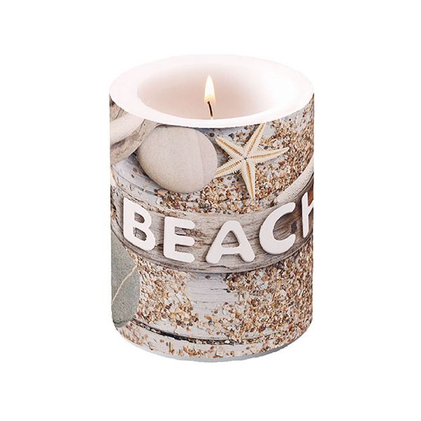 Kerze gross Candle Big Format: Ø 12 cm x 10 cm 1 Kerze pro Packung Beach Wood Strandgut