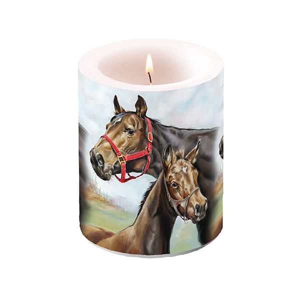 Kerze gross Candle Big Format: Ø 12 cm x 10 cm 1 Kerze pro Packung Horse Love Pferdeliebe