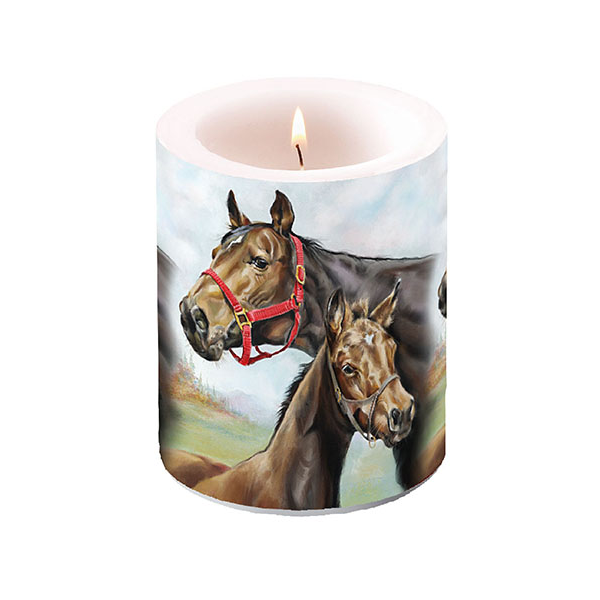 Kerze gross Candle Big Format: Ø 12 cm x 10 cm 1 Kerze pro Packung Horse Love Pferdeliebe