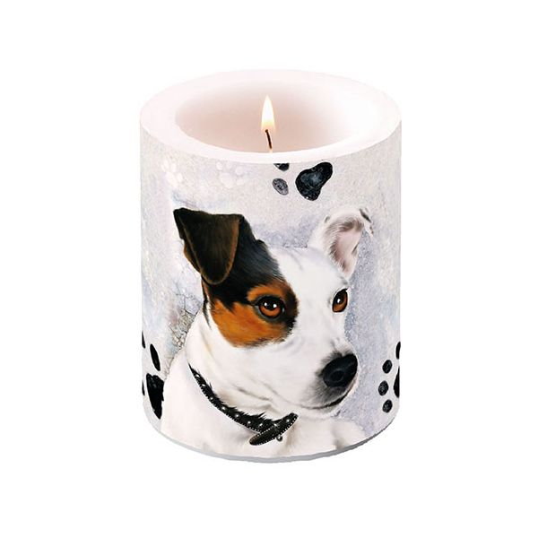 Kerze gross Candle Big Format: Ø 12 cm x 10 cm 1 Kerze pro Packung Jack Russel