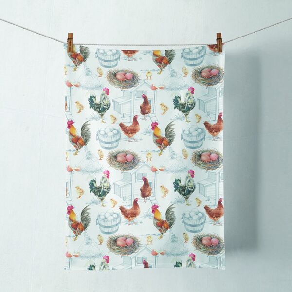 Geschirrtuch Kitchen towel Format: 50 cm x 70 cm 1 Geschirrtuch pro Packung Chickenfarm Hühnerfarm