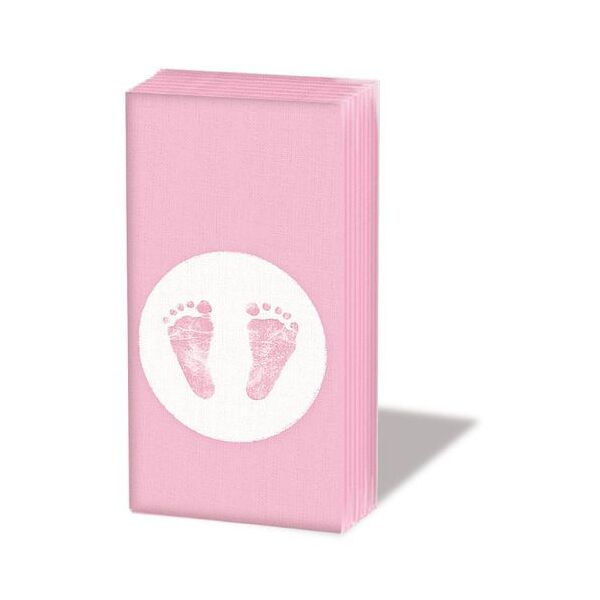 Taschentücher bedruckt 4lagig 21x22cm 10 Stück Babyfüße Geburt Mädchen girl
