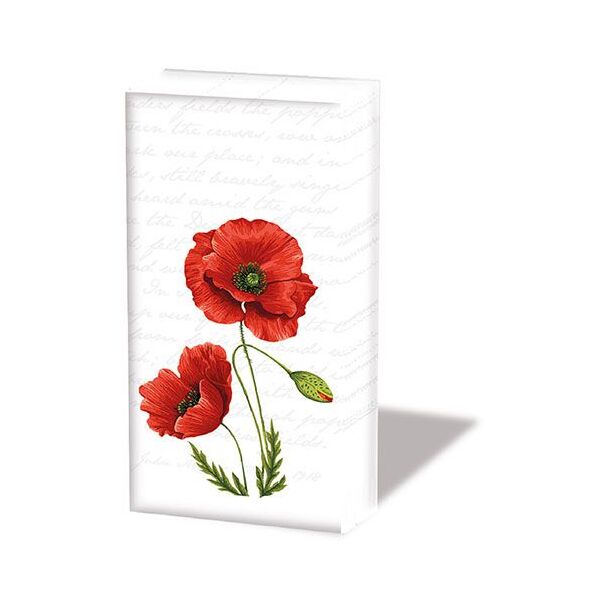 Taschentücher 21,5 x 22 cm 4-lagig á 10 Stück pro Packung Stolzes Klatschmohn