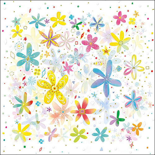 Servietten Lunch – Napkin Lunch – Format: 33 x 33 cm – 3-lagig – 20 Servietten pro Packung - Fancy Flowers – schicke Blumen