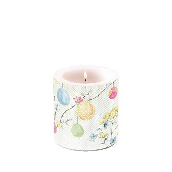 A Ostern Kerze klein Candle small Format: Ø 7,5 cm x 9 cm 1 Kerze pro Packung Hanging Eggs hängende Eier