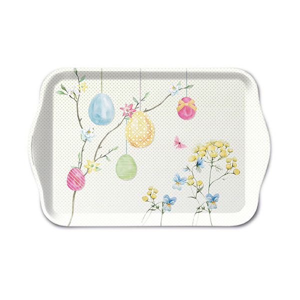 A Ostern Tray Melamine Tablett 13 x 21 cm Hanging Eggs hängende Eier