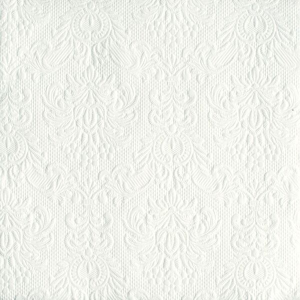 Serviette Dinner Format: 40 x 40 cm 3-lagig 15 Servietten Elegance White weiss mit Prägung