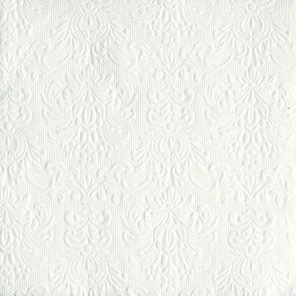 Serviette Dinner Format: 40 x 40 cm 3-lagig 15 Servietten Elegance White weiss mit Prägung