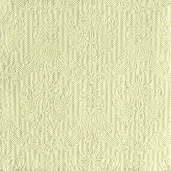 Serviette Dinner Format: 40 x 40 cm 3-lagig 15 Servietten Elegance Cream creme mit Prägung