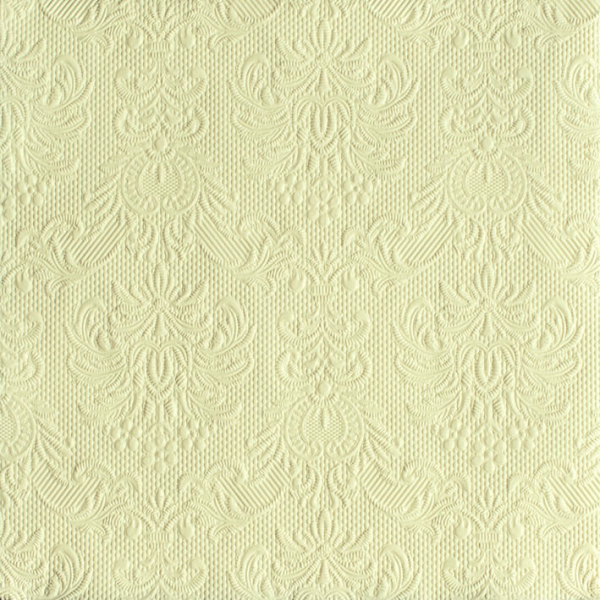 Serviette Dinner Format: 40 x 40 cm 3-lagig 15 Servietten Elegance Cream creme mit Prägung