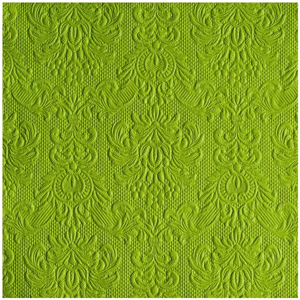 Serviette Dinner Format: 40 x 40 cm 3-lagig 15 Servietten Elegance Green FSC Mix grün mit Prägung