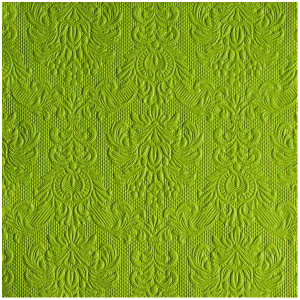Serviette Dinner Format: 40 x 40 cm 3-lagig 15 Servietten Elegance Green FSC Mix grün mit Prägung