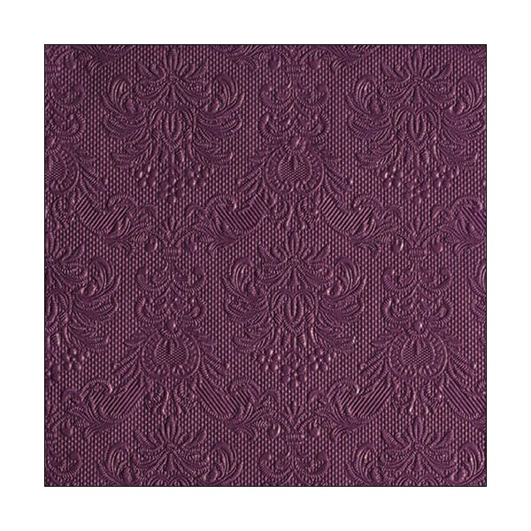 Serviette Dinner Format: 40 x 40 cm 3-lagig 15 Servietten Elegance Aubergine FSC Mix mit Prägung