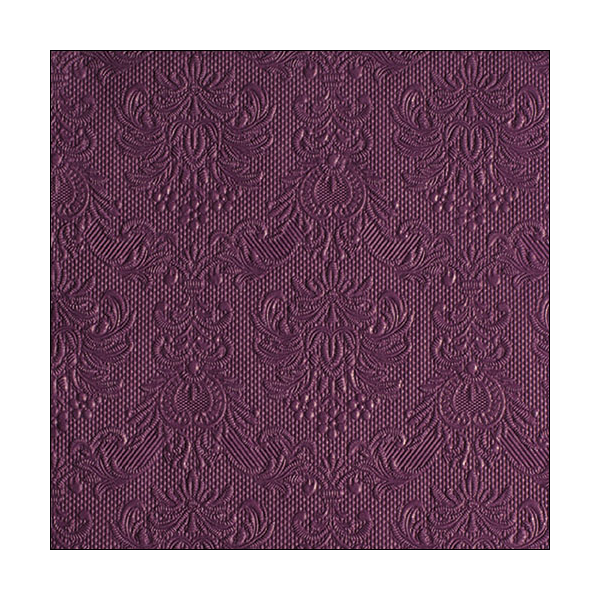 Serviette Dinner Format: 40 x 40 cm 3-lagig 15 Servietten Elegance Aubergine FSC Mix mit Prägung