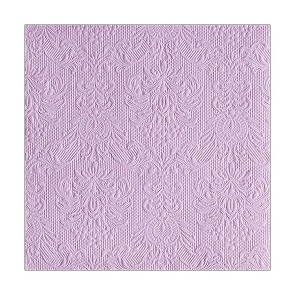 Serviette Dinner Format: 40 x 40 cm 3-lagig 15 Servietten Elegance Light Purple FSC Mix hell purpur mit Prägung