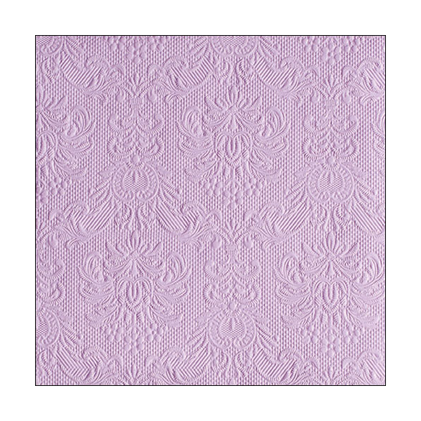 Serviette Dinner Format: 40 x 40 cm 3-lagig 15 Servietten Elegance Light Purple FSC Mix hell purpur mit Prägung