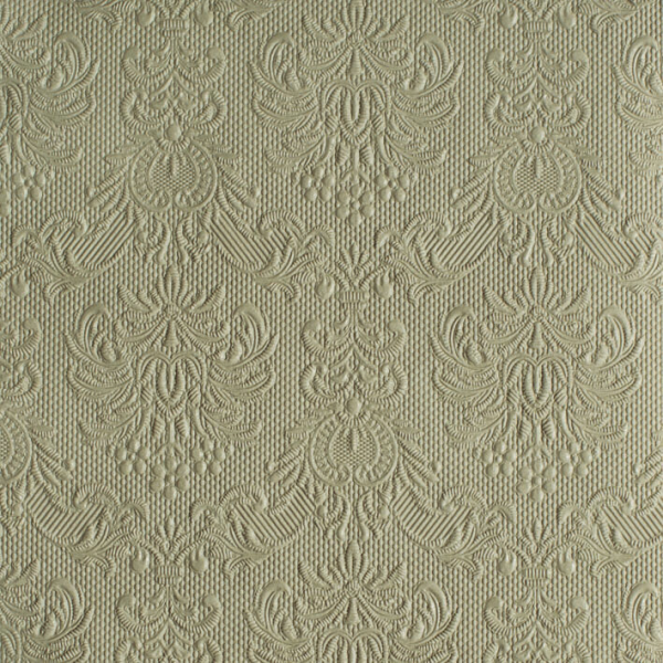 Serviette Dinner Format: 40 x 40 cm 3-lagig 15 Servietten Elegance Taupe taupe mit Prägung