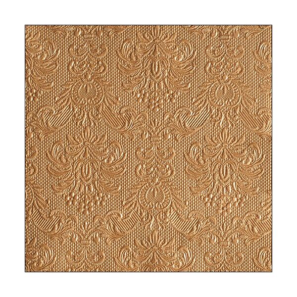 Serviette Dinner Format: 40 x 40 cm 3-lagig 15 Servietten Elegance Bronze FSC Mix bronze mit Prägung