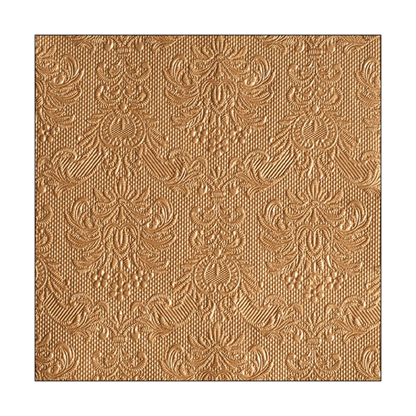 Serviette Dinner Format: 40 x 40 cm 3-lagig 15 Servietten Elegance Bronze FSC Mix bronze mit Prägung