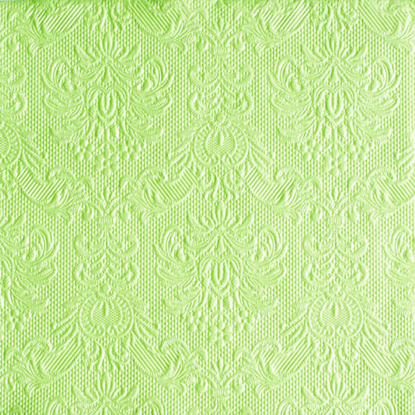 Serviette Dinner Format: 40 x 40 cm 3-lagig 15 Servietten Elegance Pearl Green Perlgrün mit Prägung