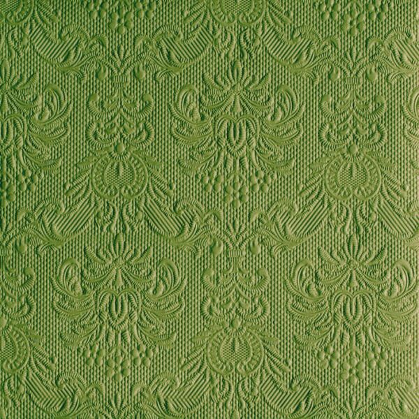 Serviette Dinner Format: 40 x 40 cm 3-lagig 15 Servietten Elegance Green Leaf Blattgrün mit Prägung