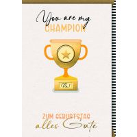 Geburtstag Glückwunschkarte mit Umschlag Champion Pokal