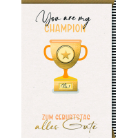Geburtstag Glückwunschkarte mit Umschlag Champion Pokal