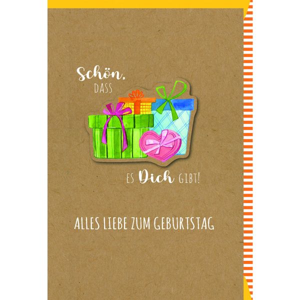 Geburtstag Glückwunschkarte mit Umschlag Geschenke- Schön, dass es dich gibt