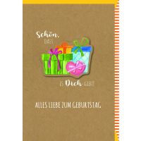 Geburtstag Glückwunschkarte mit Umschlag Geschenke-...