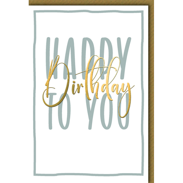 Geburtstag Glückwunschkarte mit Umschlag Happy Birthday silber/gold