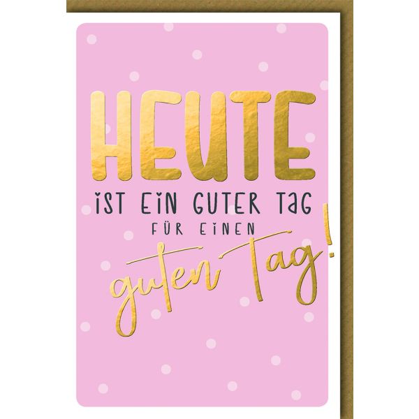 Geburtstag Glückwunschkarte mit Umschlag HEUTE in gold