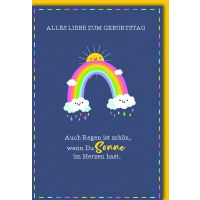 Geburtstag Glückwunschkarte mit Umschlag Regenbogen,...