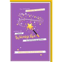 Geburtstag Glückwunschkarte mit Umschlag Zaubterstab...