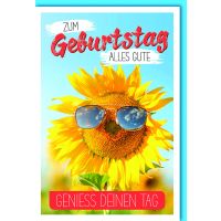 Geburtstag Glückwunschkarte mit Umschlag Sonneblume...