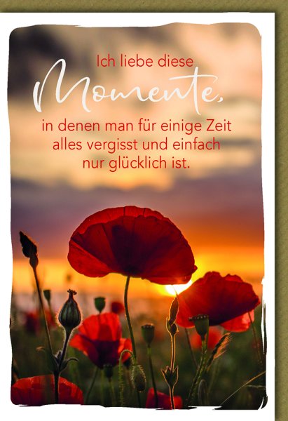 Allgemeine Wünsche - Glückwunschkarte im Format 11,5 x 17 cm mit Umschlag - Klatschmohn - Verlag Dominique