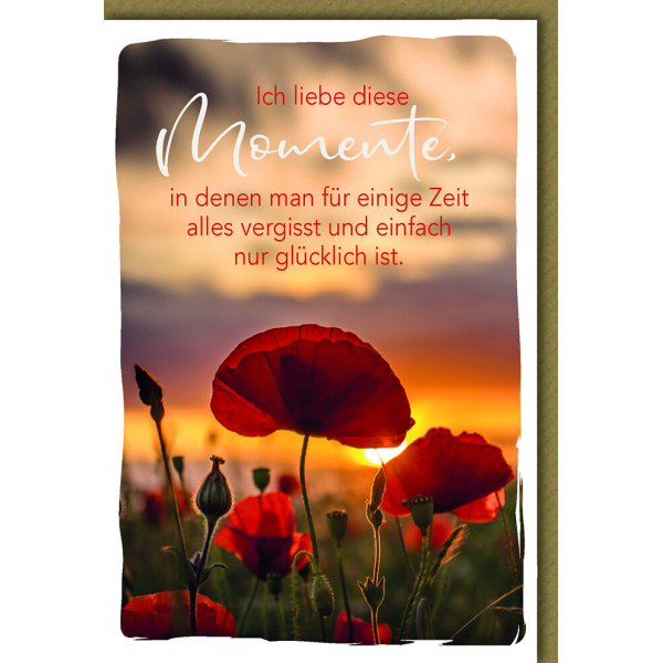 Allgemeine Wünsche Glückwunschkarte mit Umschlag Klatschmohn