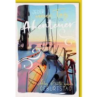Geburtstag Glückwunschkarte mit Umschlag Segelboot...